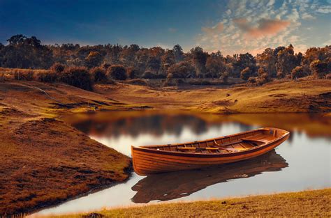 Sunlight Landscape Boat Sunset Sea Lake Nature Shore