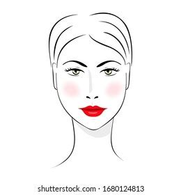 Beautiful Woman Face Nude Makeup Hand Stock Vector Royalty Free