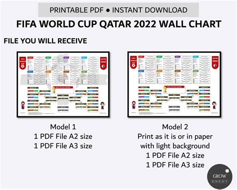 World Cup Qatar 2022 Wall Chart Printable World Cup Poster Etsy