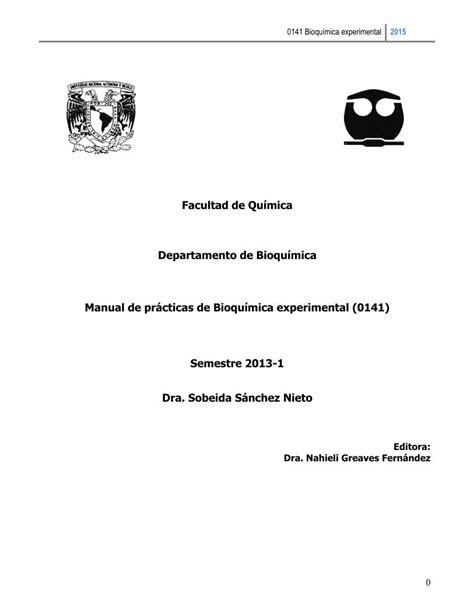 Pdf Facultad De Qu Mica Departamento De Bioqu Mica Manual Pdf