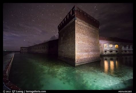 Picturephoto Fort Jefferson Corner Turret And Moat At Night Dry