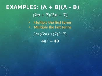 Multiplying Special Products Polynomials Notes By Richards Math Tpt