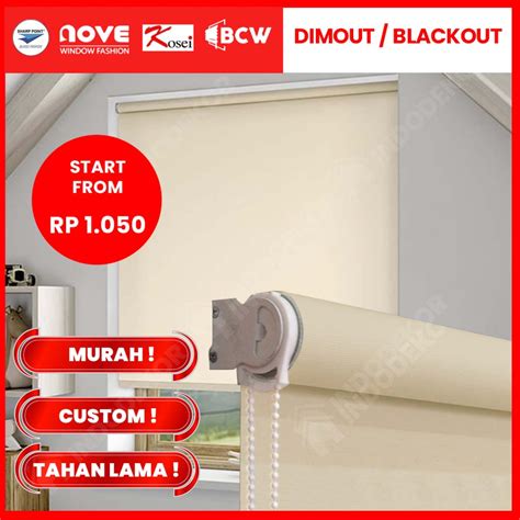 Jual Roller Blinds Dimout Blackout Tirai Jendela Gulung Kerai