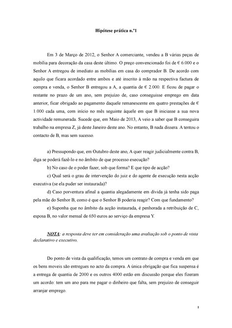 Hipótese Prática N Casos Praticos Hipótese Prática Nº Em 3 De
