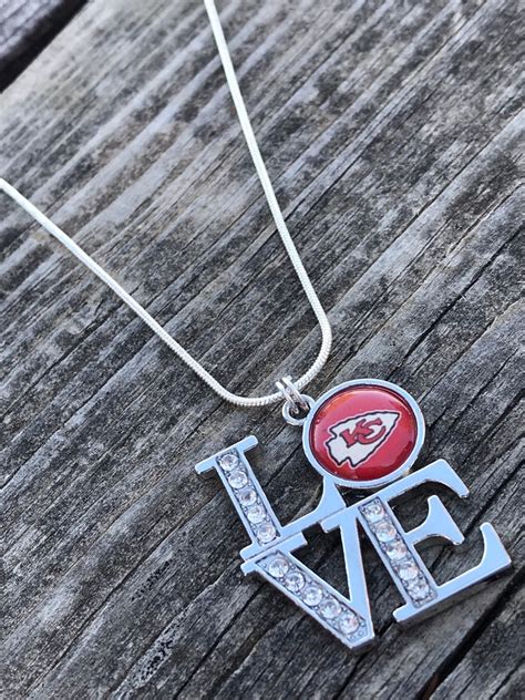 Jewelry Necklace Kansas City Chiefs Kc Chiefs Jewelry Etsy