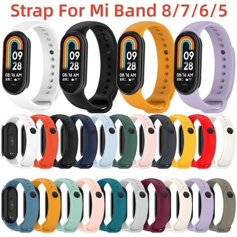 D Y Eo Thay Th Ch T Li U Silicon M U Tr N Cho For Xiaomi Mi Band