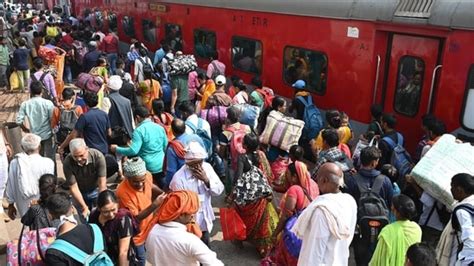 Watch Huge Crowd Gathers At Mumbais Lokmanya Tilak Terminus To Board