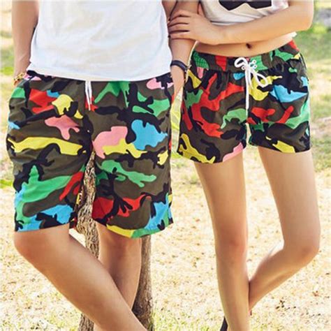 Couple Board Shorts Swimwear Quick Dry Camouflage Swimsuits Sports