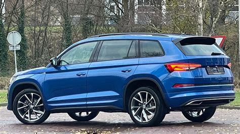 Skoda NEW Kodiaq 2022 Sportline In 4K Race Blue Metal 20 Inch Vega Walk