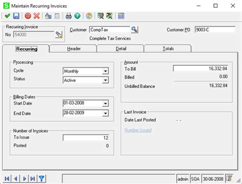 Maintain Recurring Invoices In Sage Gumu Integrations Tips