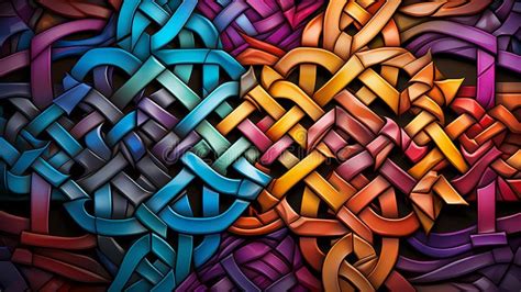 Detailed Celtic Knot Design With Intricate Patterns And Rich Colors In