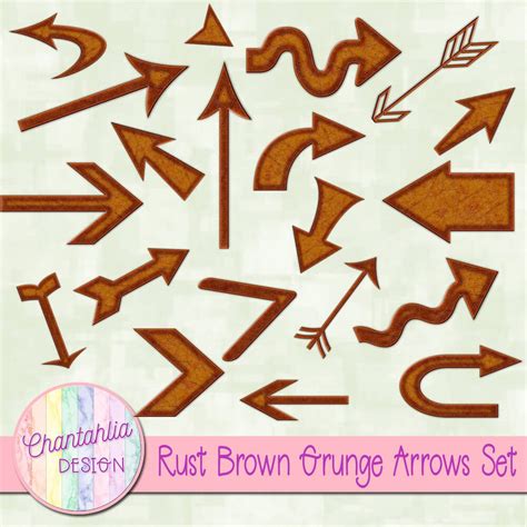 Free Grunge Arrows Design Elements In Rust Brown