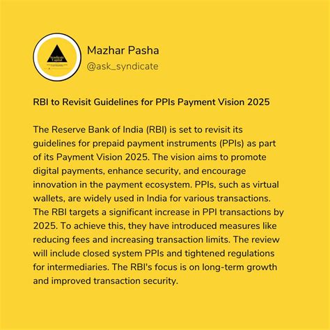 Syndicate Capital On Twitter Rbi Revisits Ppi Guidelines For