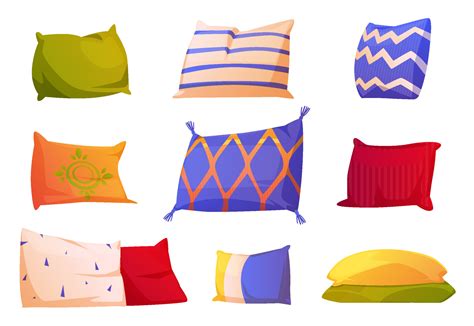 Cartoon Set Of Colorful Pillows Isolated On White 15916997 Vector Art