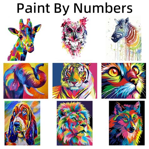 Pangdi-DIY-Oil-Painting-No-Frame-Colored-Animals-Paint-By-Numbers ...