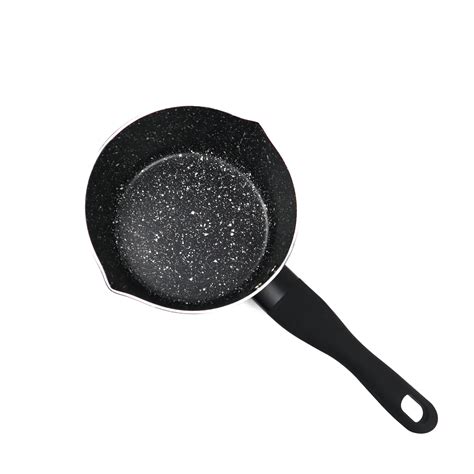 14cm Non Stick Milk Pan With Dual Pouring Lip Saucepan In Black