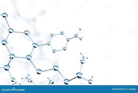 Horizontal Banner With Models Of Abstract Molecular Structure Stock Illustration Illustration