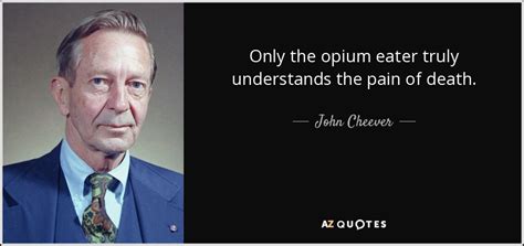 John Cheever quote: Only the opium eater truly understands the pain of death.