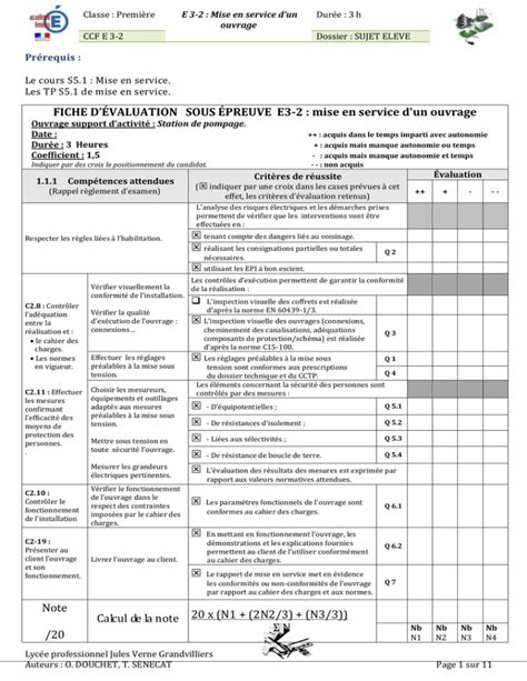 Tp E De Mise En Service Document L Ve