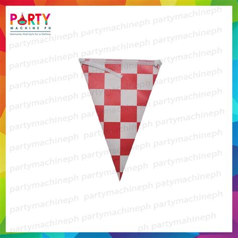 10pcs Red Checkered Flag Banderitas Flag Banner Racing Hot Wheels