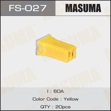 Предохранитель касетный Мини 60А Силовой (JCASE) Masuma, FS-027 (1 шт ...