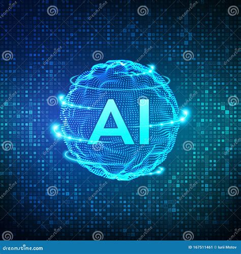 Ai Artificial Intelligence And Machine Learning Concept Sphere Grid