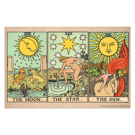 The Moon Star And Sun Tarot Cards Poster 11 X Etsy