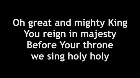 Great And Mighty King With Lyrics Elevation Worship White Words Black