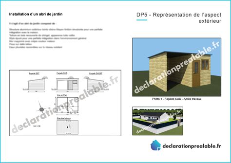 declaration travaux abri de jardin DP5 aspect extérieur