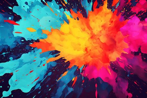 Premium Photo Abstract Grunge Background With Colourful Paint Splashes