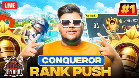 🇮🇳 No Competition Conqueror Rank Push Bgmi Live Hydra Mastizone