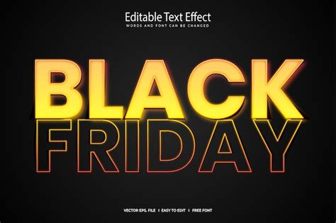 Premium Vector Black Friday Editable Text Effect