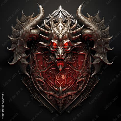 Epic High Fantasy Norse Mythology Viking Evil Demonic Themed Logo Coat