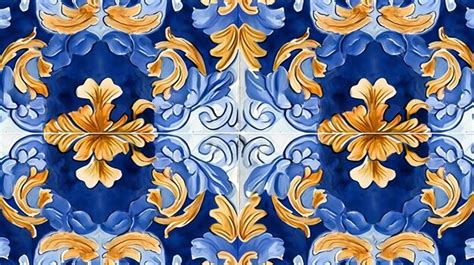 Premium Ai Image Seamless Decorated Italian Majolica Tiles Design