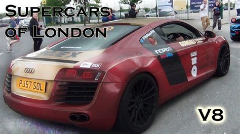 BRUTAL Audi R8 w/ Armytrix Exhaust Sound - Supercars Of London - YouTube