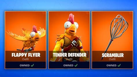 Fortnite New Chicken Skin Bundle New Tender Defender Legendary Leaked