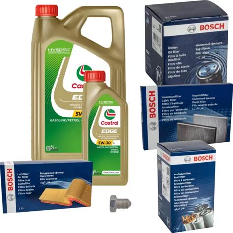 BOSCH INSPECTION SET 6 L D Origine Castrol EDGE FST 5W 30 LL Pour Audi