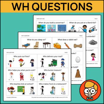 Wh Questions With Visuals Choices Teaching Resources Tpt