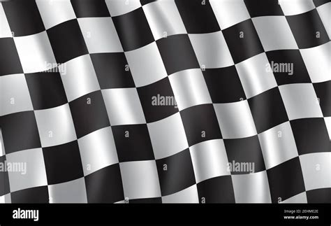 Car Race Or Motorsport Rally Flag Vector Checkered 3d Wavy Pattern