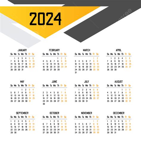 Desain Vektor Kalender 2024 Kalender 2024 Desain Kalender Kalender