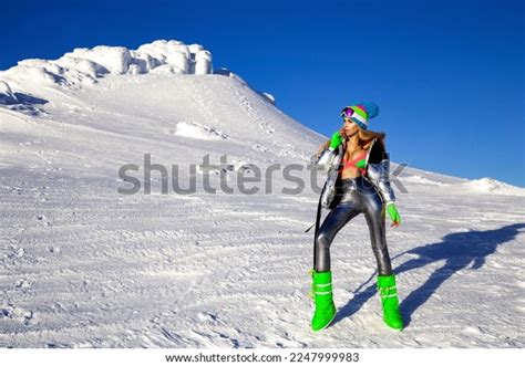 Sexy Girl Colorful Bikini Winter Hat Stock Photo 2247999983 Shutterstock