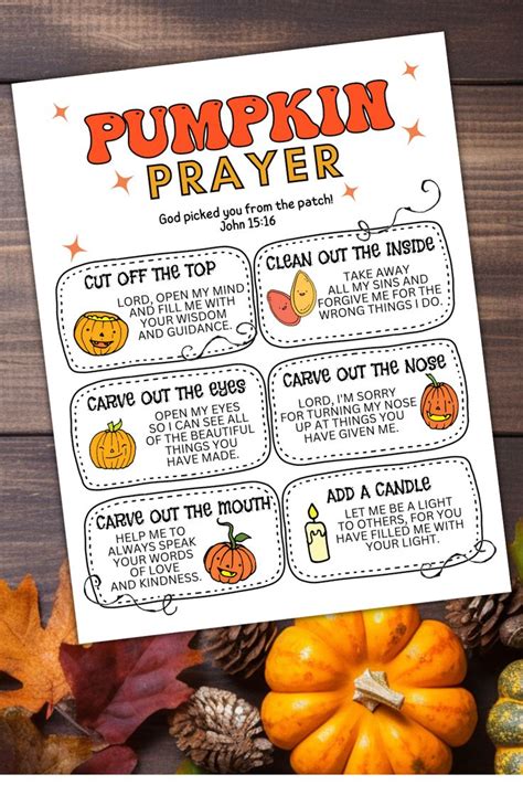 Pumpkin Carving Christian Halloween Activity Pumpkin Prayer For