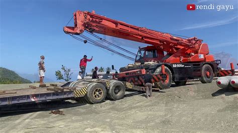 Loading Roughter Crane To Lowbed Trailer YouTube