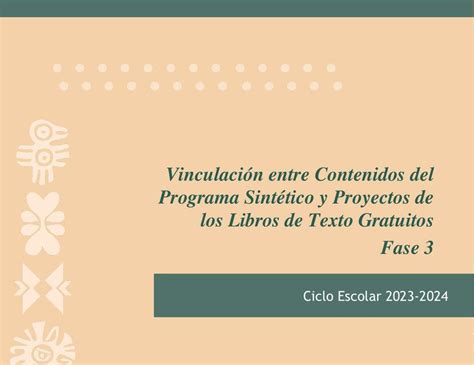 Vinculaci N Entre Contenidos Del Programa Sint Tico Y Proyectos De Los