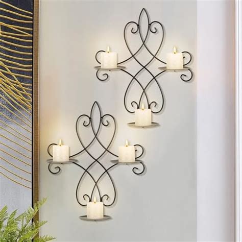 Amazon Remenna Large Wall Candle Holder Set Of 2 Twisted Candle