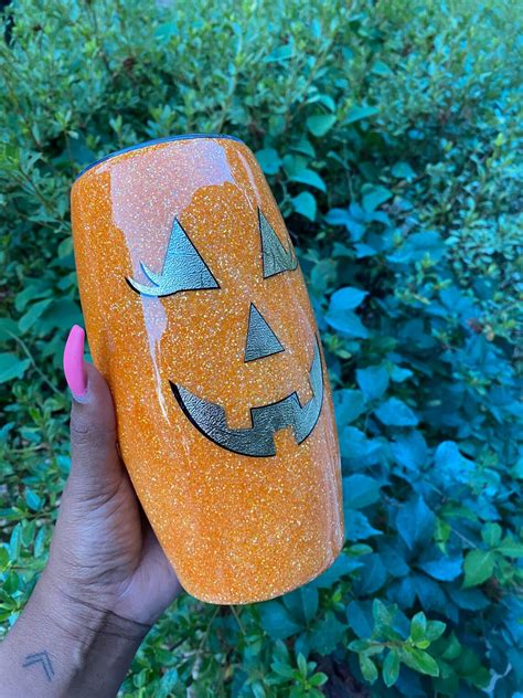 Halloween Pumpkin Tumbler Fall Tumblers Jack O Lantern Etsy