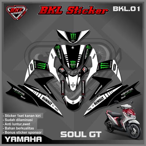 Jual Stiker Striping DECAL Variasi Lis SOUL GT Full Body Desain Racing