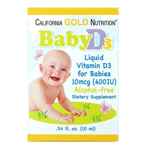 California Gold Nutrition, Витамин Baby D3, витамин Д3 в каплях для ...