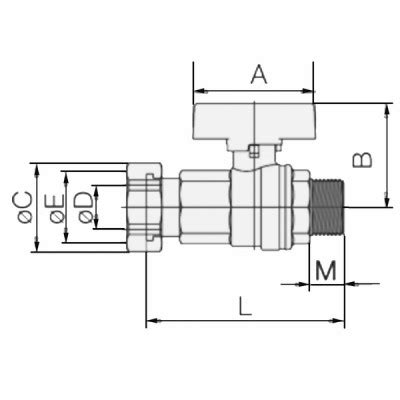 110765 EFFEBI SPA Thermcross Vanne compteur équerre M3 4 xFT3 4