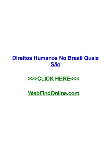 Direitos humanos no brasil quais sгјo by felixeyuuu - Issuu